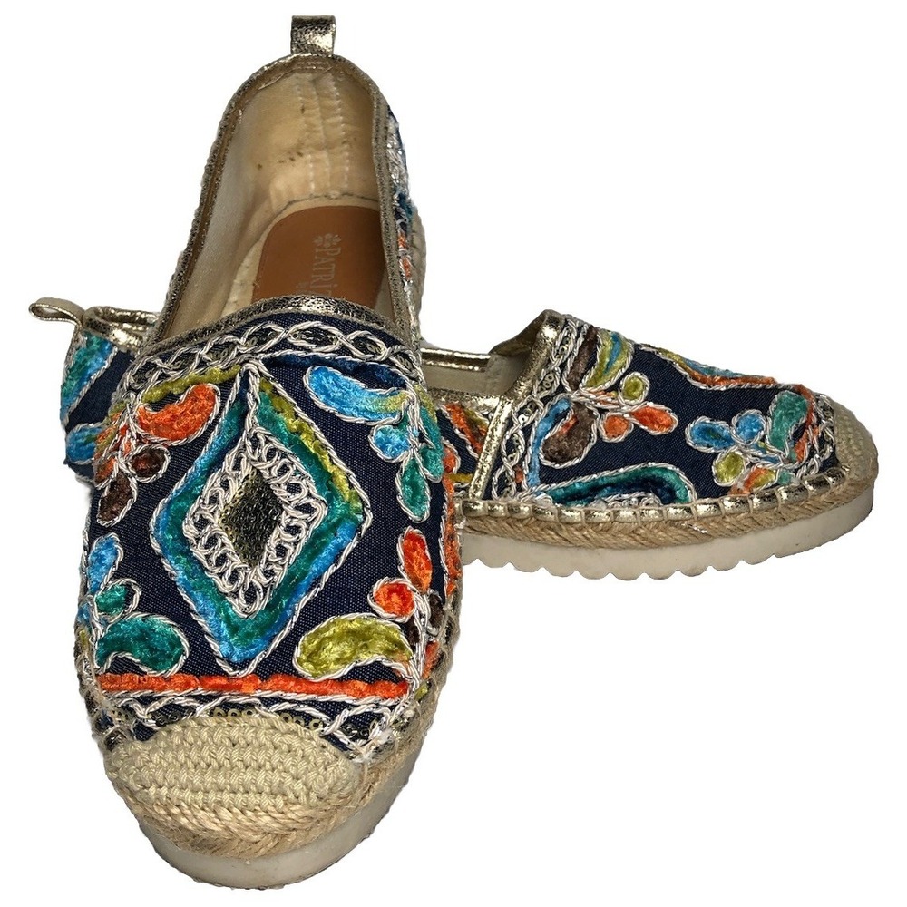 Patrizia by Spring Step Espadrille Embroidered Floral Slip On Loafer Shoes